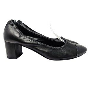 AGL Cap Toe Pumps In Black Heels Shoes Women's Size 6.5 Leather Business Career